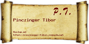 Pinczinger Tibor névjegykártya